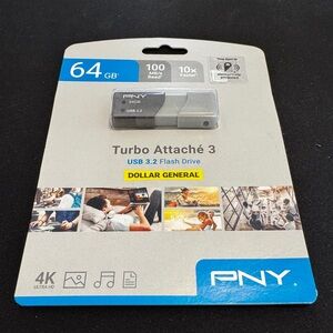 PNY Turbo Attache 3 64GB USB 3.2 Flash Drive - Gray